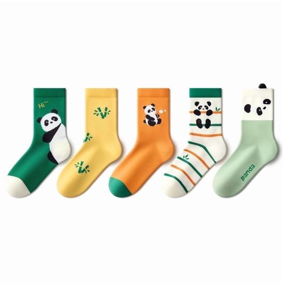Beibi 5-Pair Pack, Boys' Cartoon Print Mid-Calf Socks, All-Season Use, Suitable for Children 4 Years and Up