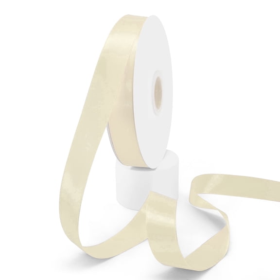 Beige 1-Inch Double Faced Satin Ribbon, 100 Yards