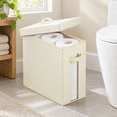 Beige 1-Pack Toilet Paper Storage Container with Lid for Bathroom ...