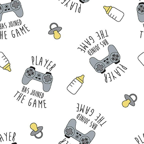 Itty Bitty Jack "Player Has Joined the Game" Flannel Fabric