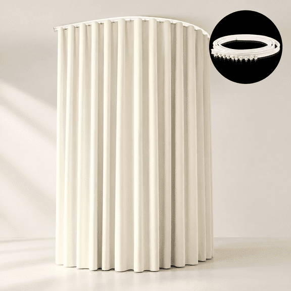 Beige 100"W x 84"L (Pack of 1) Blackout Room Divider Curtain with Flexible Track