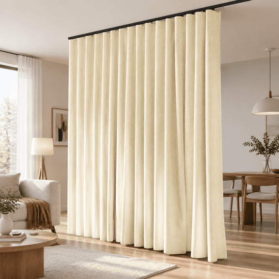 Beige 100"W x 84"L (Pack of 1) Room Divider Blackout Thermal Curtain Panel