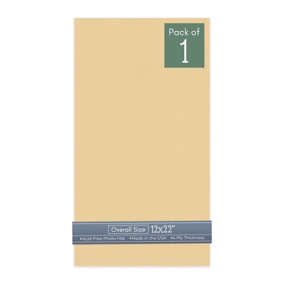 Beige 12x22 Uncut Art Mat Board - No Opening - 1 Mat