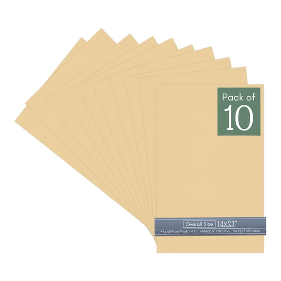 Beige 14x22 Uncut Art Mat Board - No Opening - 10 Mats