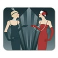 thumbnail image 1 of Beige 1920S Flapper Girls Series Retro Party Black 1930S 20S Mousepad Mouse Pad Mouse Mat 9x10 inch, 1 of 3