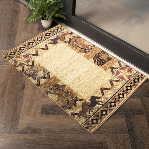 Beige 2 ft x 3 ft Rug | Stain Resistant & Durable | High Traffic Areas