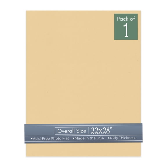 Beige 22x28 Uncut Art Mat Board - No Opening - 1 Mat