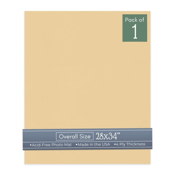 Beige 28x34 Uncut Art Mat Board - No Opening - 1 Mat