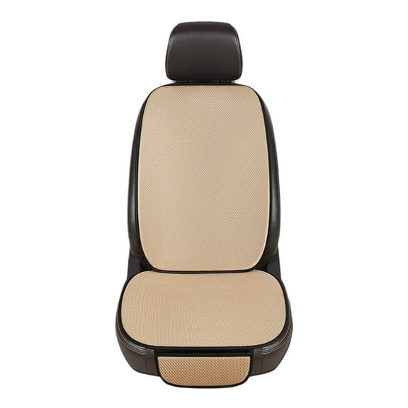 Beige 2Pc Ventilation Car Seat Cushion And Backrest Set All Seasons Cool In Summer Warm In Winter Automotive Accessory Breathable Comfortable For Suv Truck Van
