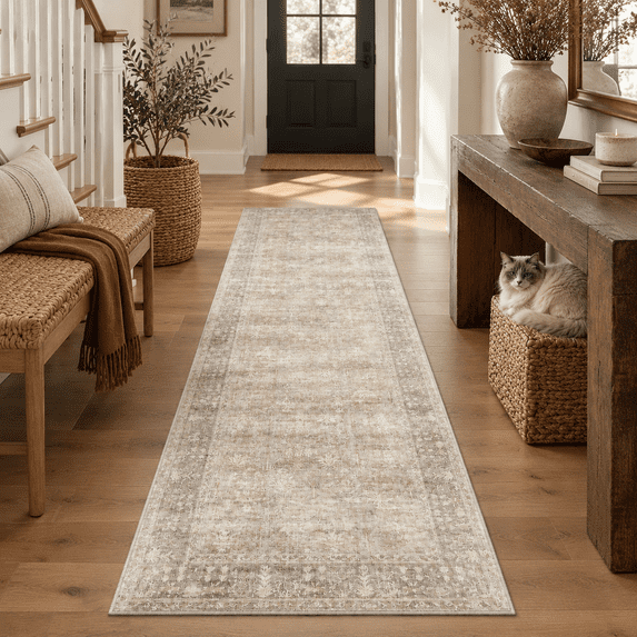Beige 2x12 Neutral Runner Rugs For Hallway - Walmart.com