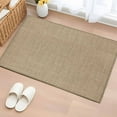 thumbnail image 1 of Beige 2x3 Door Mat Rug, Farmhouse Burlap Solid Brown Color Modern Linen Texture Non-Skid Rubber Backing Large Rectangle Rugs - Living Room Bedroom Home Office, Indoor Floor Mat Carpets Washable Rug, 1 of 9