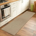 thumbnail image 1 of Beige 2x6 Kitchen Runner Rug, Farmhouse Burlap Solid Brown Color Modern Linen Texture Non-Skid Rubber Backing Large Rectangle Rugs - Living Room Bedroom Home Office, Indoor Floor Carpets Washable Rug, 1 of 9