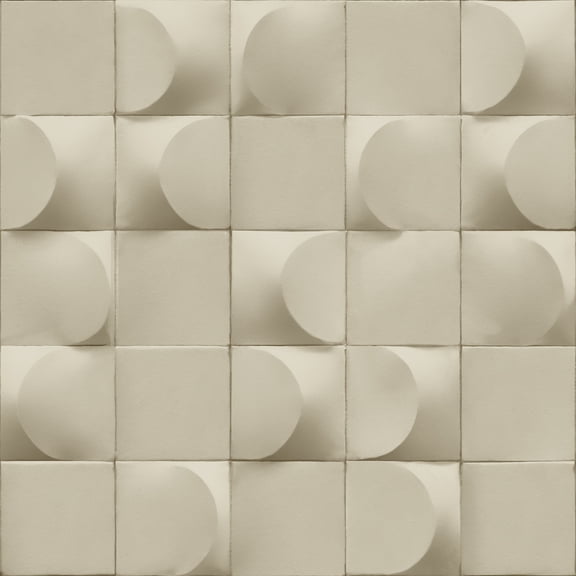 Beige 3D Blocks Geometric Wallpaper R8075