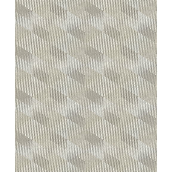 Beige 3D Rhombus Stripe Geometric Wallpaper R8104