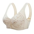 thumbnail image 1 of LOVZFMLL Plus Size Bras for Women Floral Comfort Breathable No Underwire Bra Push Up Full Coverage Front Closure Bra Everyday Bralettes Beige 3XL, 1 of 3