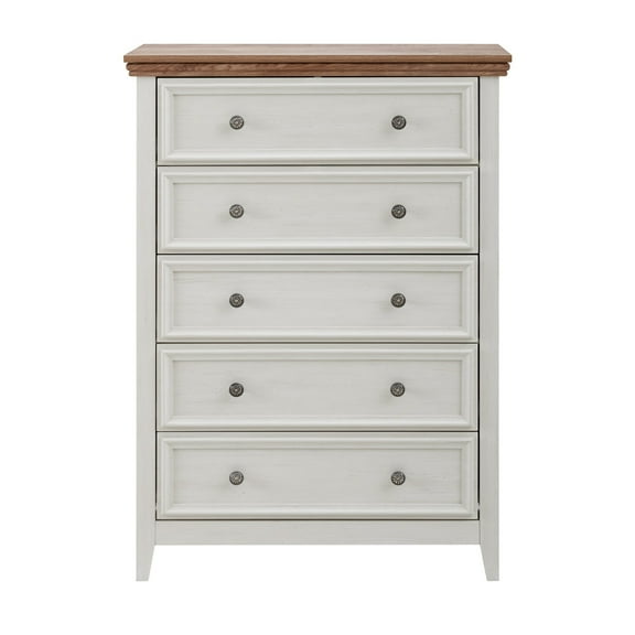 Beige 44.3 in. H Accent Cabinet with 5 Drawers