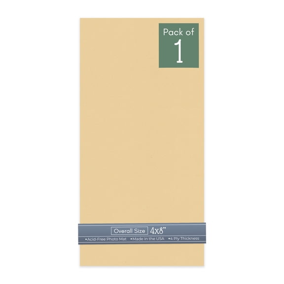 Beige 4x8 Inch Uncut Art Mat Board - No Opening - 1 Mat