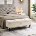 thumbnail image 1 of Beige 59" Bed Bench With Storage - Comfortable And Stylish For Any Room Decor Chic Functional Hallway, Bedroom & Living, 1 of 5