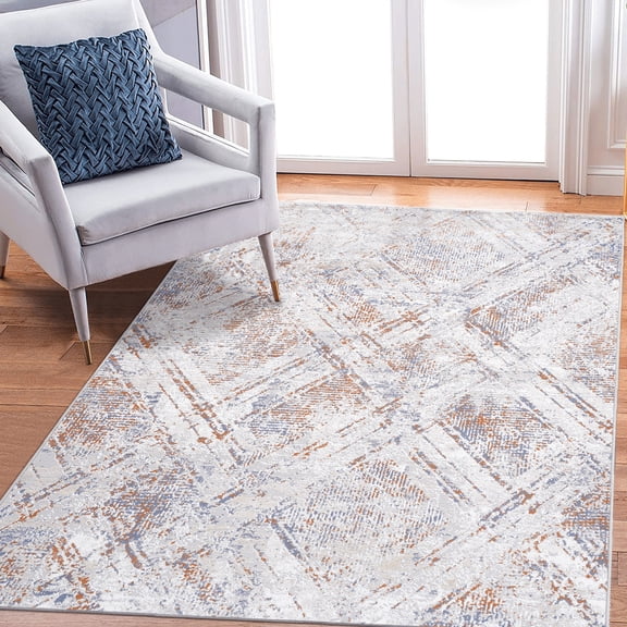 Beige 6x9 Area Rug Loom & - Non-shedding, Stain , For An Elegant Eat-in Kitchen, Bedroom, Living Room, Dining A Relaxing Room
