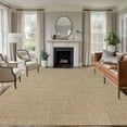 thumbnail image 1 of Beige 6x9 Area Rugs, Farmhouse Burlap Solid Brown Color Modern Linen Texture Non-Skid Rubber Backing Large Rectangle Rugs - Living Room Bedroom Home Office, Indoor Floor Mat Carpets Washable Rug, 1 of 9