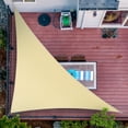 Beige 7' x 12' x 13.9' Custom Size Right Triangle Sun Shade Sail ...