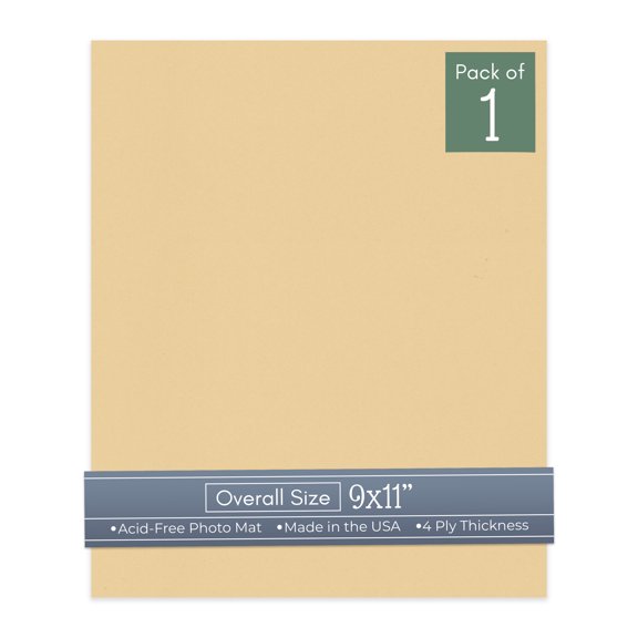Beige 9x11 Uncut Art Mat Board - No Opening - 1 Mat