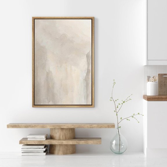 Beige Abstract Minimalist Poster, Stretched Size 12x18