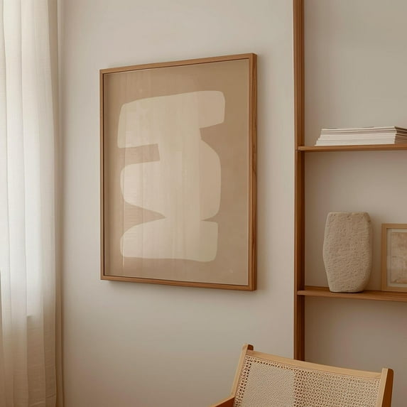 Beige Abstract Wall Art, Organic Shapes Minimalist Poster, Contemporary Art Print, Mid Century Modern Print, Modern Painting Wall Art Decor For Home Office, 8x12 UNFRAMED