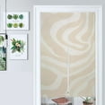 thumbnail image 1 of Beige Abstract Wavy Pattern Design Door Curtain Nordic Living Room DoorCurtain Porch Partition Curtain Kitchen Rative Half Curtain, 1 of 4