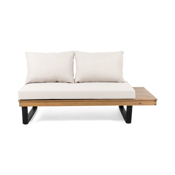 Beige Acacia Sofa | Right - Side 2 - Seater for TV Viewing | Immersive and Comfortable Viewing