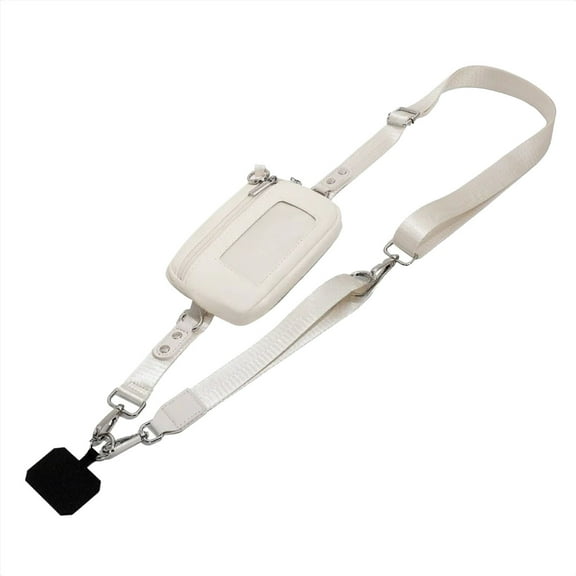 Beige Adjustable Phone Lanyard Crossbody Strap With Wallet Wristlet Portable Phone Neck Strap With Card Holder For Phone Holder For Outdoor Travel 1 Piece Lanyard