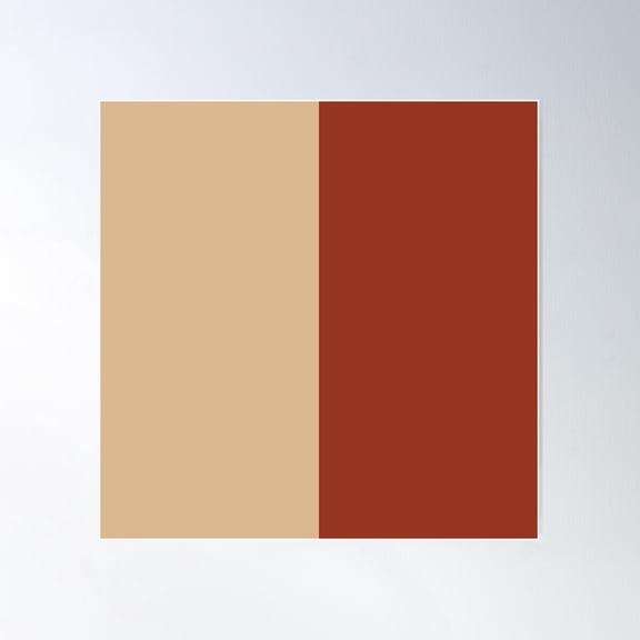 Beige And Rusty Brown Solid Color Poster Wall Art, Modern Wall Decor For Living Room Bedroom, 16x16 UNFRAMED