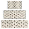 thumbnail image 1 of Beige Antelope Head Pattern Kitchen Rugs Sets Of 3,Kitchen Runner Rugs Non Skid Washable,Decorative Kitchen Floor Mats for Kitchen,Sink,Laundry,17"x30"+ 17"x47" + 17"x59", 1 of 6