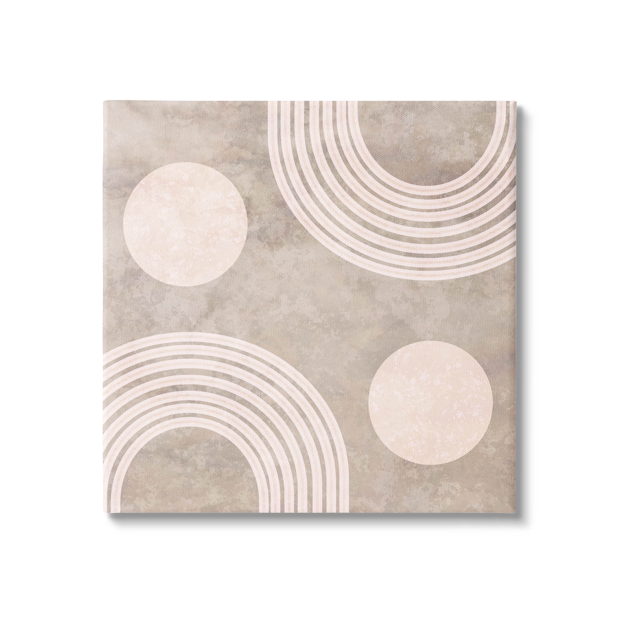 Beige Arch Geometric Shapes Abstract Graphic Art Gallery Wrapped Canvas Print Wall Art