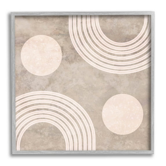 Beige Arch Geometric Shapes Abstract Graphic Art Gray Framed Art Print Wall Art