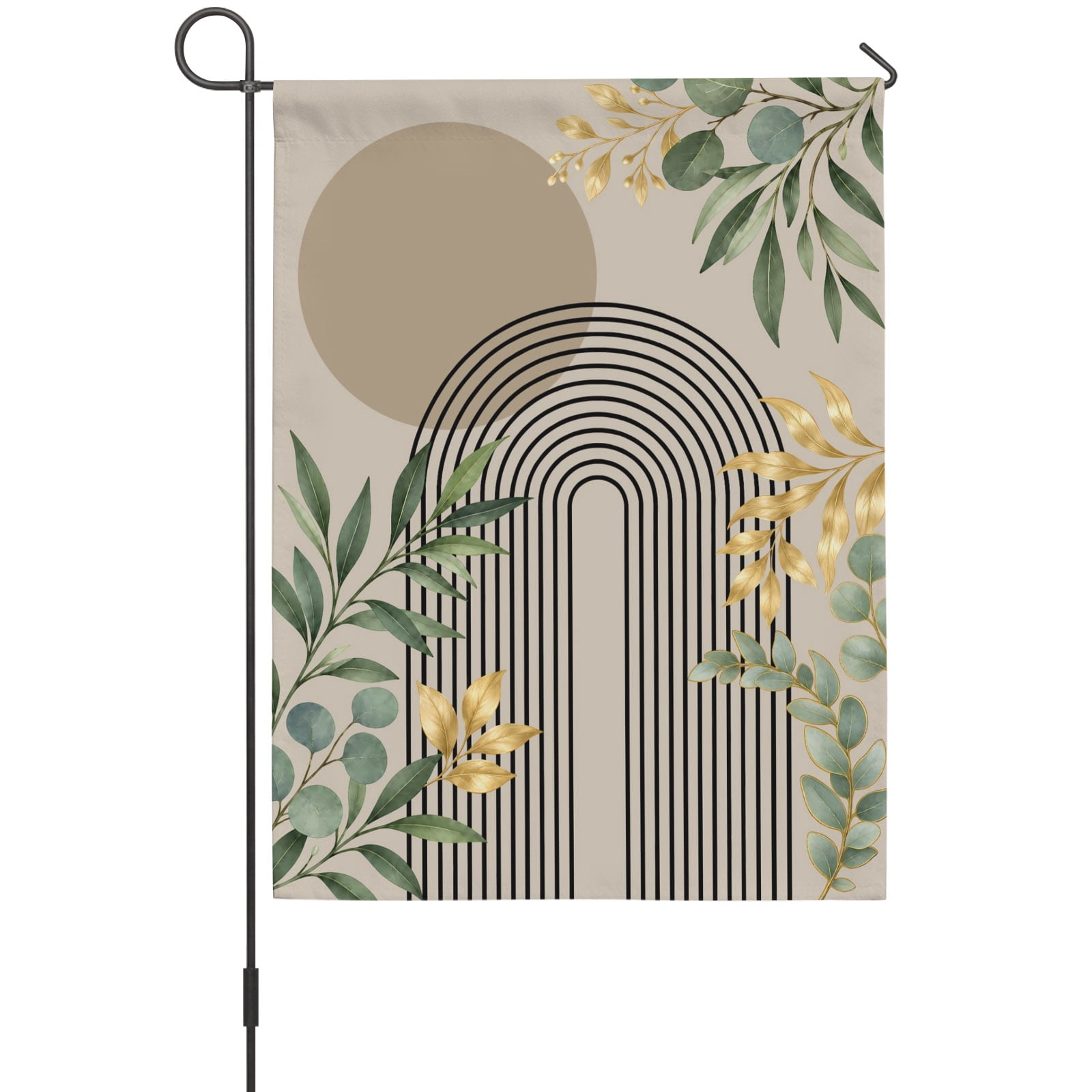 Simple Rustic Arch Beige Arches House Flag 28 x 40 Inches, Rustic Botanical Geometric Gold ...