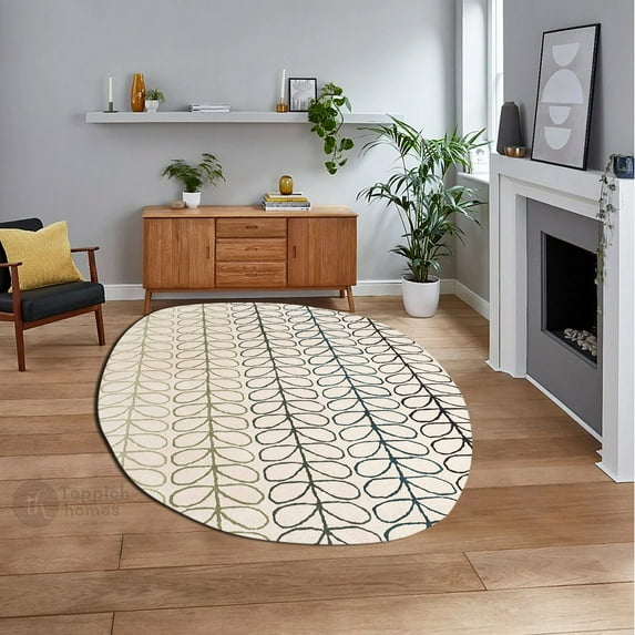 Beige Area Rug 12X18, Geometric Carpet, Tufted Rugs, Living, Bed, room, Oval Carpet