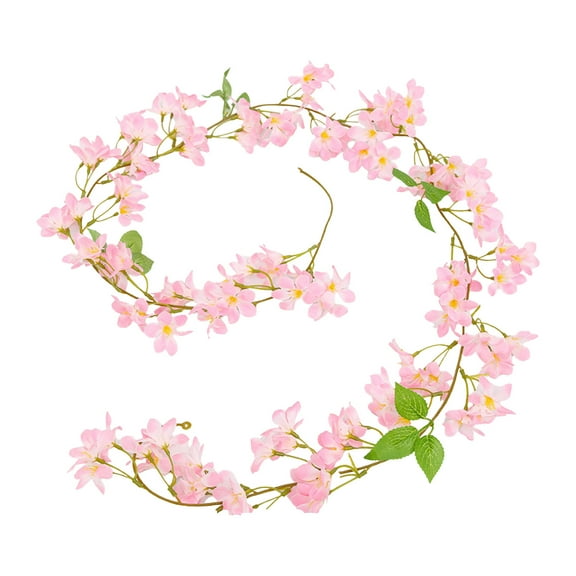 Beige Artificial Jasmine Wall Hanging Vine, Plastic Flower Garland For Indoor Decor, 185Cm For Living Room Bedroom