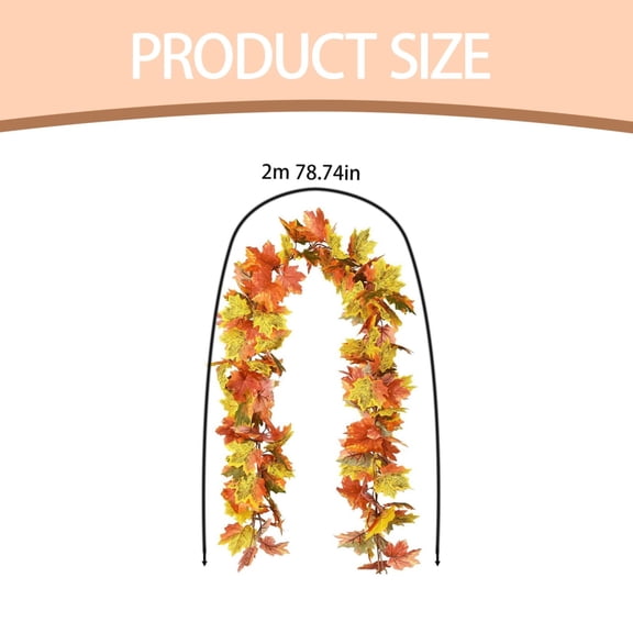 Beige Artificial Maple Vine Garland 6.5FT for Fall Thanksgiving Fireplace Mantel Decor