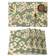 thumbnail image 1 of Beige Artwork Floral Placemats Set of 12 Abstract Art Botanical Green Place Mats Indoor Wipeable Table Mats Washable Cloth Dining Table Placemats for Kitchen Holiday Party Home Decor 13x19 Inch, 1 of 9