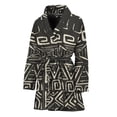 thumbnail image 1 of Beige Aztec Pattern Women Bathrobe One Size Univeral Fits Fashion Lightweight Plush Fleece Long Robe For Women, 1 of 3
