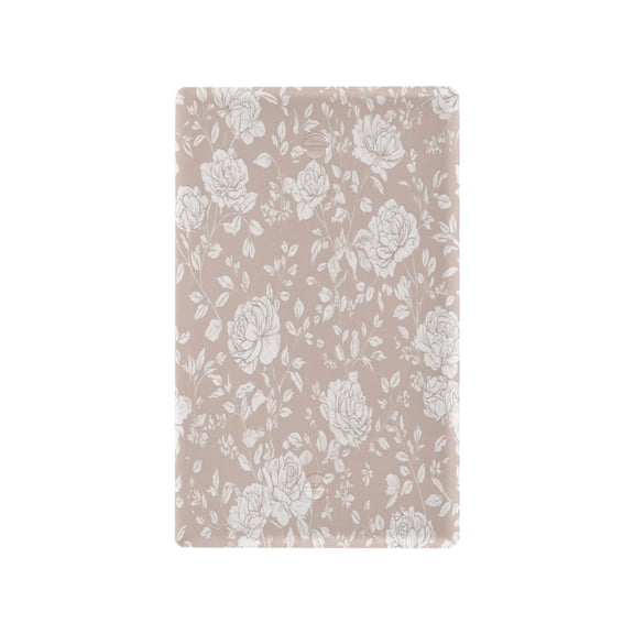 Beige Background Rose Print Decorative Wall Plate, Flame Retardant PC Plastic Light Switch & Outlet Cover with Mounting Screws Fits Blank Unused Outlet