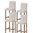 thumbnail image 1 of Beige Bar Stool Covers Set of 4, Farmhouse Simple Abstract Striped Wooden Grain Stretch Washable Bar Chair Covers with Backs, Removable Pub Counter Height Chair Cover for Kitchen Dining Room Cafe, 1 of 7