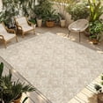thumbnail image 1 of Beige Baroque Outdoor Rug 6x9 Ft - Reversible Patio Rug Outdoor Camping Rugs, Retro Farmhouse Abstract Scroll Floral Washable Indoor Outdoor Area Rugs, Non-Slip Outdoor Carpet Runner for Deck/Porch, 1 of 8