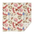 thumbnail image 1 of Beige Baseball Elements Pattern Square Tablecloth,Waterproof Square Table Cover,Wipeable Spillproof Washable Table Cover for Home Kitchen Party Decor 60"x60"(152x152cm), 1 of 6