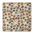 thumbnail image 1 of Beige Baseball Gear Pattern Square Fitted Tablecloth with Elastic Edge,Square Table Cover,Washable Elastic Table Cover for Home Kitchen Party Decor 34"x34", 1 of 6