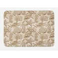 thumbnail image 1 of Beige Bath Mat, Exotic Marine Animals in Retro Style Illustration Shells Starfish Seahorse Contemporary, Non-Slip Plush Mat Bathroom Kitchen Laundry Room Decor, 29.5 X 17.5 Inches, Beige, Ambesonne, 1 of 2