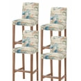 thumbnail image 1 of Beige Beach Coastal Bar Stool Covers Set of 4, Summer Nautical Coral Shell Botanical Vintage Stretch Bar Chair Covers with Backs, Removable Pub Counter Height Chair Cover for Kitchen Dining Room Cafe, 1 of 7