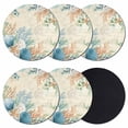 thumbnail image 1 of Beige Beach Coastal Coasters Set of 6, Absorbent Coasters for Drinks, Summer Nautical Coral Shell Botanical Coaster for Desk Coffee Table Protection, Home Decor House Warming Gifts 4", 1 of 8
