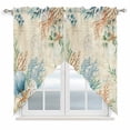 thumbnail image 1 of Beige Beach Coastal Swag Valances for Windows, Kitchen Curtains 36 Inch Length 2 Panels Set, Summer Nautical Coral Shell Botanical Short Curtains for Small Windows Rod Pocket Cafe Curtains 28"x36", 1 of 8